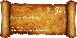 Koda Zsombor névjegykártya